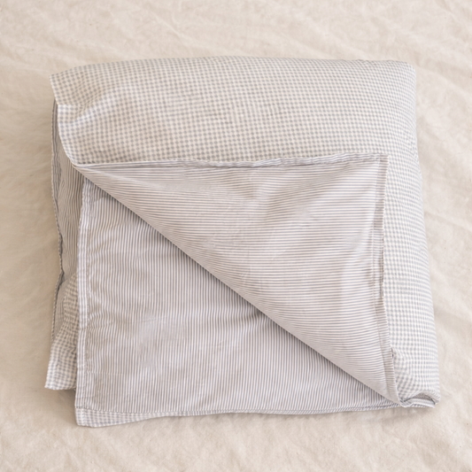 Cubreplumón Reversible Cuadrilles Azul