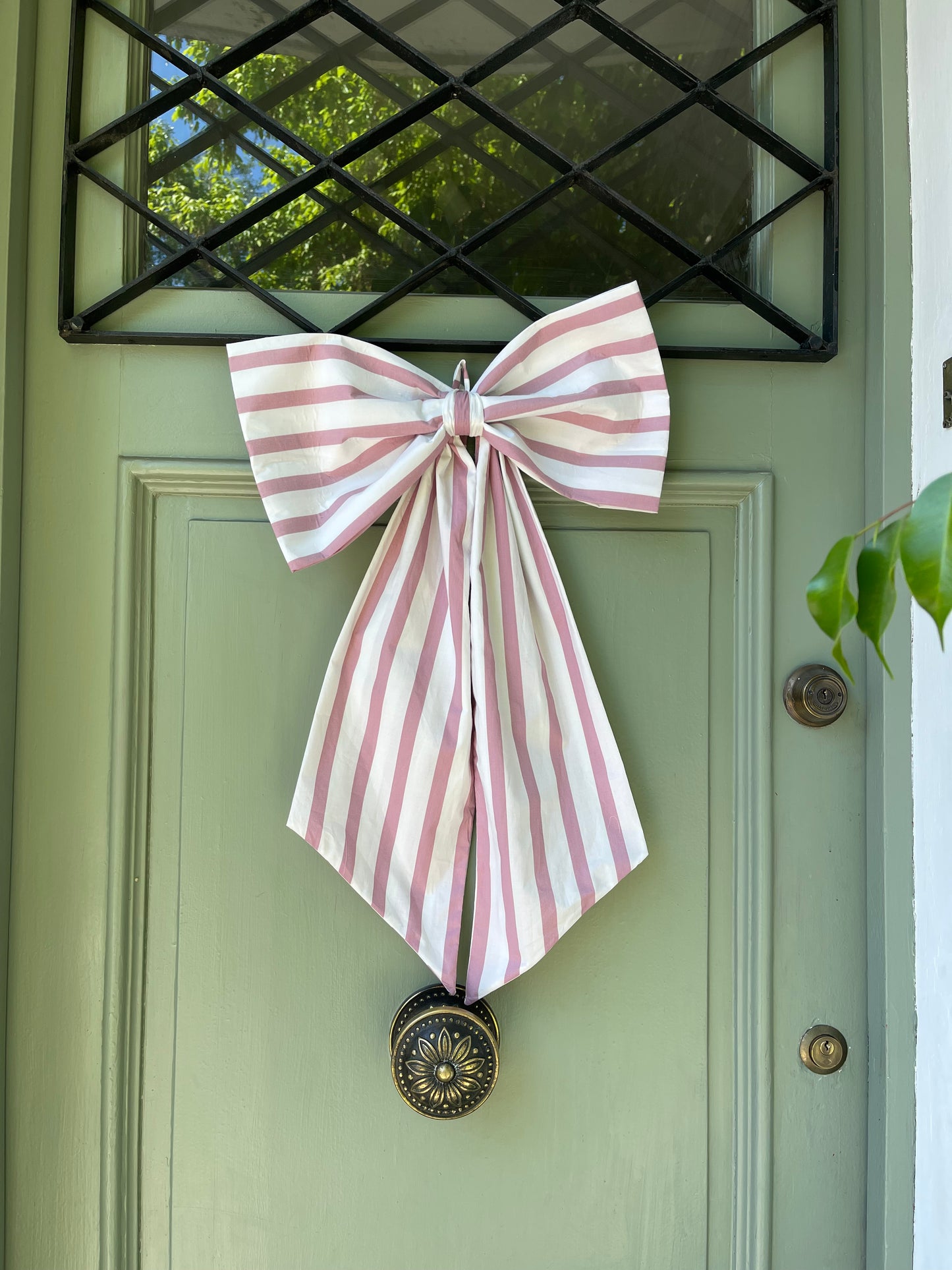 Bow Rayas Rosa anchas - Grande