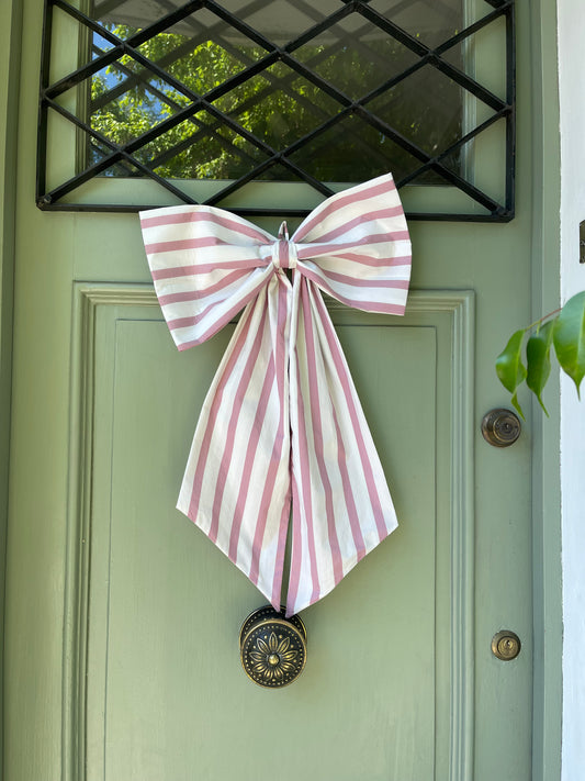 Bow Rayas Rosa anchas - Grande