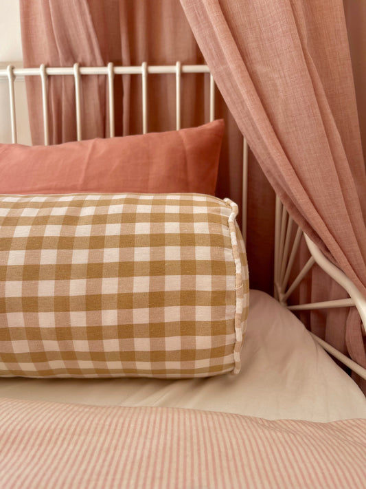 Cojín Bolster Vichy Rosa