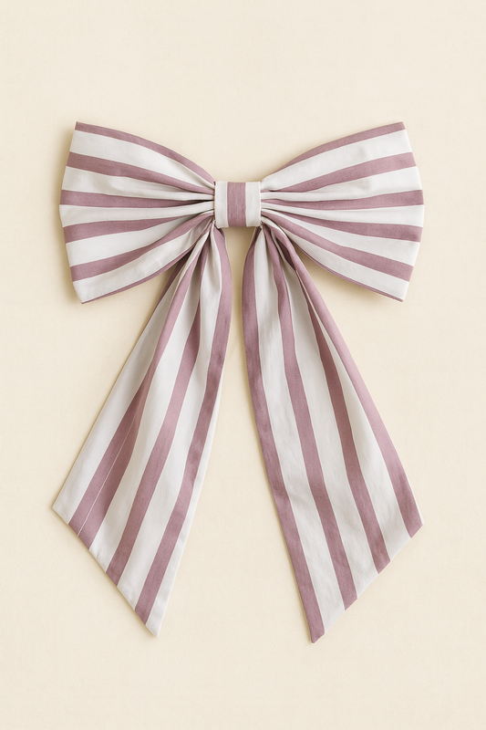 Bow Rayas Rosa anchas - Grande