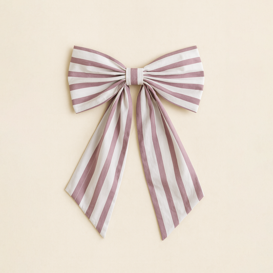 Bow Rayas Rosa anchas - Grande
