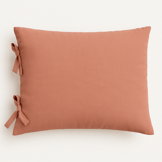 Funda Almohadón Cintas Lino Rosa