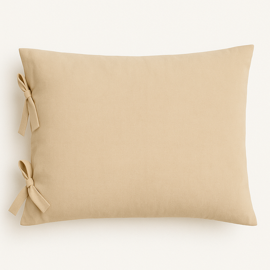 Funda Almohadón Cintas Lino, Crema