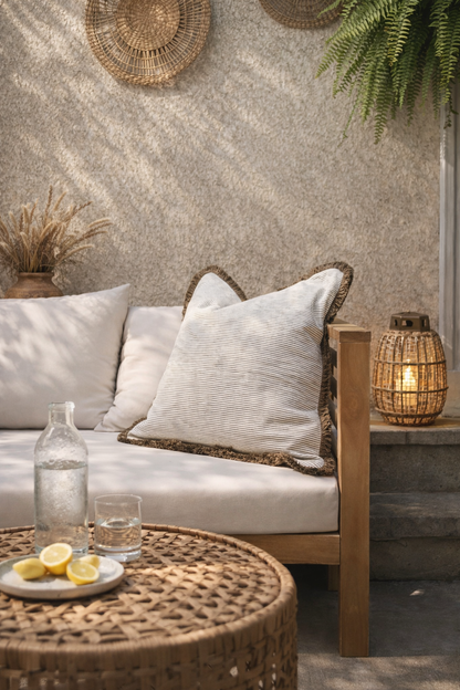 Cojín deflecado de lino