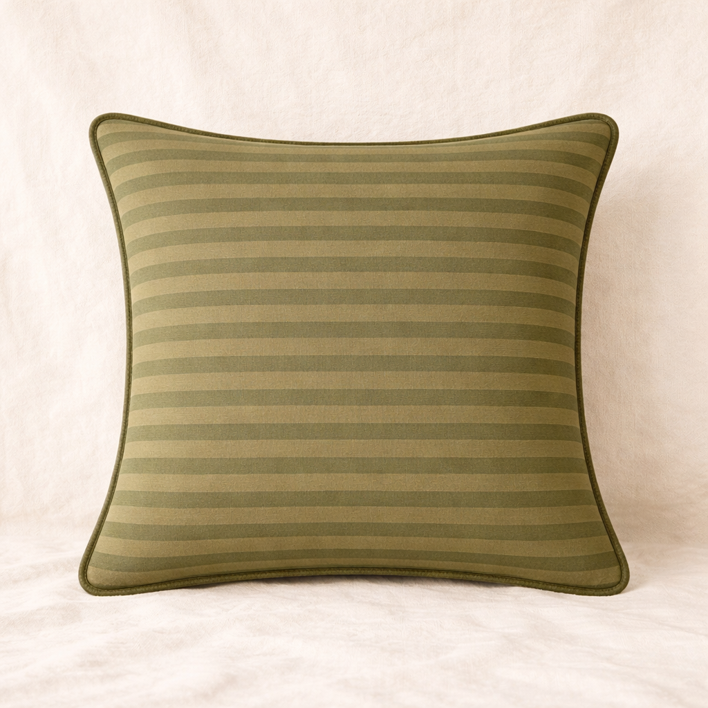 Funda cojín rayas, verde