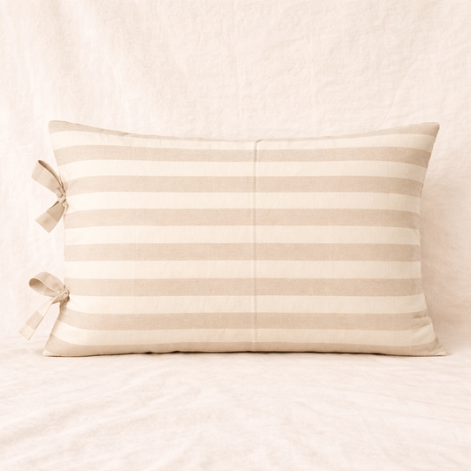 Almohadón Amarras rayas, Crema