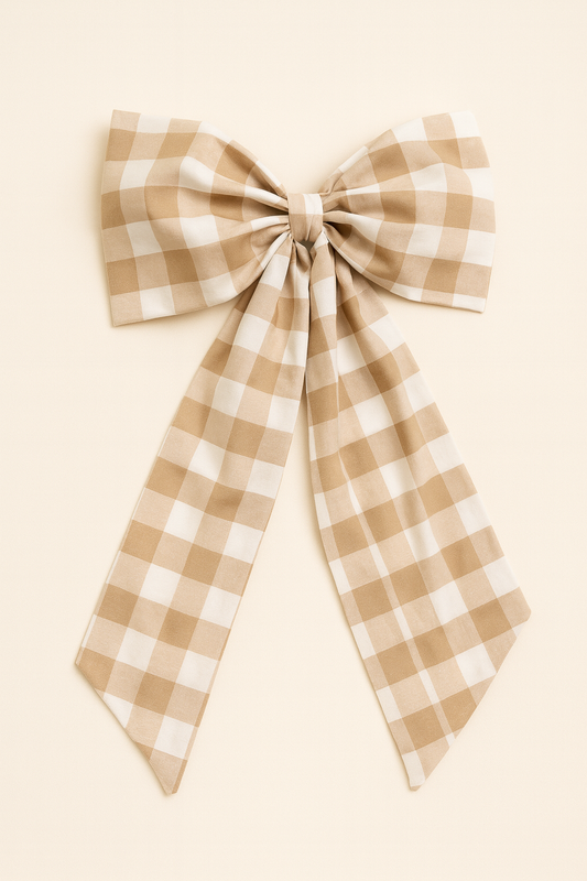 Big Bow Vichy Beige