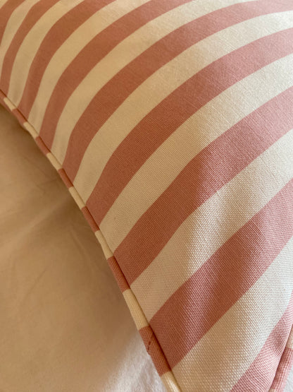 Funda cojín rayas, rosa