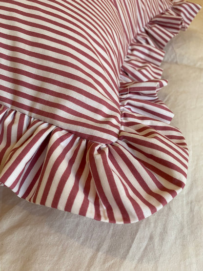 Funda cojín vuelos rayas, Rosa